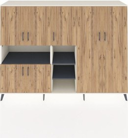 Resim Hyperion Dolap 13 Raflı 7 Kapaklı 220x44x163 Aytaşı-çam/antrasit Atlas Çam/antrasıt - Aytası 