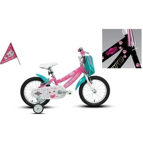 Resim Carraro Moggy Kız Çocuk Bisikleti 250h V 20 Jant Siyah Altın Pembe Çok Renkli 