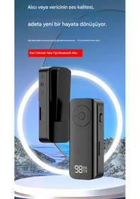 Resim Bluetooth Adaptör 2in1 Alıcı Verici Bluetooth 5.3 Receiver Aux Wireless Araç Hoparlör Bluetooth Kiti 