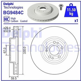 Resim Delphı Bg9484c - Fren Dıskı On Mercedes Gle-class V167 18 21 