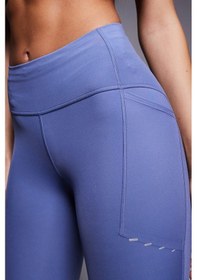 Resim Nike Swift Dri Fit High Rise 7/8 Running Leggings With Pockets Kadın 3 Cepli Antrenman Koşu Taytı Mavi Hj2252-499 