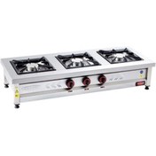 Resim CSA İnox Karacasan Endüstriyel Set Üstü Üçlü 3 Gözlü Lpg Tüplü Ocak 