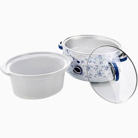 Resim 6,5 L Yavaş Pişirici, Çin Gül Tasarım, Enerji Tasarruflu - Beyaz 