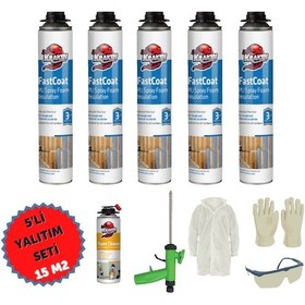 Resim Poliüretan Termal Yalıtım Sprey Köpük 5adetx930gr Tabancalı 