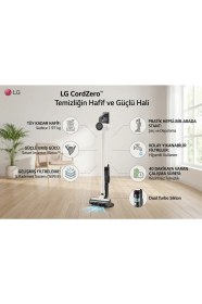Resim Lg Ultraslim Ultra Hafif Air Kablosuz Dikey Süpürge, 3 Farklı Güç Modu, Kolay Yıkanabilir Filtreler Türkiye Garantili 