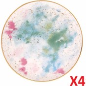 Resim Porland Cosmos Desen Düz Tabak 24 cm 4'lü 04ALM006671 Renkli 
