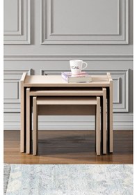 Resim Zg4 3'lü Zigon Sehpa - Bej Zg4 - Bej 