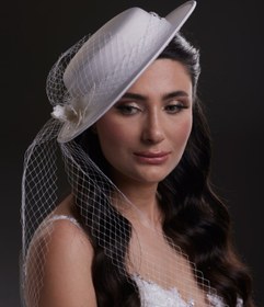 Resim Fileli Beyaz Gelin Şapkası – Vintage Stil Nikah & Söz Aksesuarı | El Yapımı Özel Tasarım 