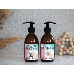 Resim Amber Cam Şişe 250 ml Sıvı Sabunluk Bulaşık Deterjanlık 2x250 ml 
