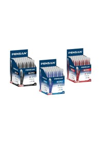 Resim Pensan 2270 Büro 1 MM Tükenmez Kalem 50'li Mavi Siyah Kırmızı Seçenekli 
