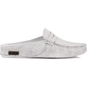 Resim Sail Lakers - Beyaz Deri Kadın Ev Terliği 