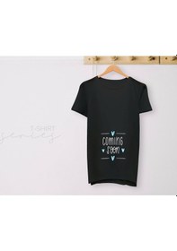 Resim Bk Gift Espri Tasarımlı Siyah Hamile Tişörtü, Hamileye Hediye, Yeni Anne Hediyesi, Arkadaşa Hediye-14 001 