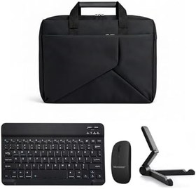 Resim Microcase Honor Pad X9A 11.5 inch Macbook Laptop Çantası 2 Bölmeli + Bluetooth Klavye+Mouse+Tablet Standı Siyah AL5568 