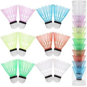 Resim 12'li Renkli Nilon Badminton Topu - Spor Oyunları İçin Dayanıklı Plastik Milyel Toplar 