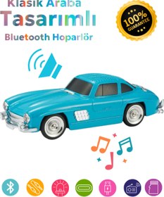 Resim LEERFEI Klasik Model Araba Kablosuz Hoparlör TF Kart USB Bluetooth FM Radyo Aux Destekli Bluetooth Speaker 