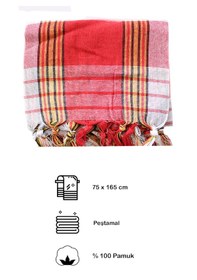 Resim Karagöz Tekstil Geleneksel Peştemal, Gelin Hamamı, Otantik Peştamal 75x165 Cm Kırmızı 5 Adet Kırmızı 