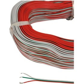 Resim 3 Pin Jst Elektrik Kablosu 3'lü Şerit Led Kablo 3x0,22mm Kalaylı %100 Bakır Kordon Kablo 100m 