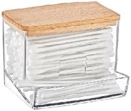 Resim box up Ahşap Kapak Pamuklu Çubuk Organizeri 