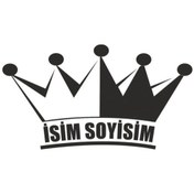 Resim Kral Tacı Isim Soyisim Oto Motor Laptop Duvar Folyo Sticker 50 X 25 Cm 
