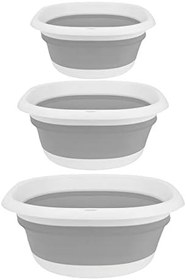 Resim Lirazon 4 Parça Katlanabilir Set - 27 LT Akordiyon Çamaşır Sepeti - 3x Badya SET 