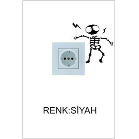 Resim Priz Iskelet Sticker E-05 10x10cm - Duvar Dekorasyon 