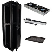 Resim Tekniksat Trk 36U 600x600 19'' Rack Kabin Pro Model + 2'li Fan Grubu + Sabit Raf + 6'lı Grup Priz 