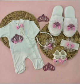 Resim Milays Bebek Hastane Çıkışı Lohusa Terliği Tacı Hamile Doğum Hediyesi 