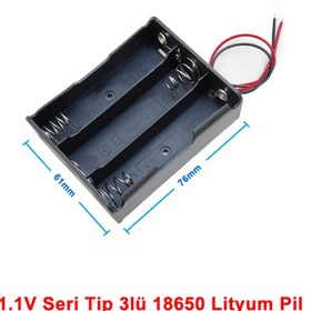 Resim ROBİZ 18650 3lü Pil Kutusu Seri 3 Adet 11.1v Seri Lityum Lion Batarya Yuvası Mobil Güç Kaynağı Powerbank 