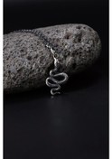 Resim İpek Silver 925 Ayar Yılan Figürlü Gümüş Kolye Silver 