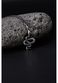 Resim İpek Silver 925 Ayar Yılan Figürlü Gümüş Kolye Silver 