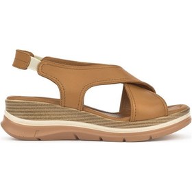 Resim Ziya, Kadın Hakiki Deri Dolgu Topuk Sandalet 1511020z2562 Taba 1511020z2562 320 Taba 