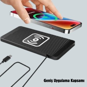 Resim Araç İçi Kablosuz Şarj Pedi Manyetik Güçlü Tutuş, Hızlı Şarj Özelliği 