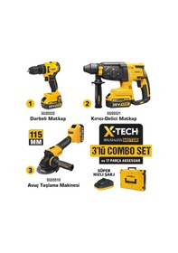 Resim Sgs Combo Set 3 Parça Darbeli Matkap/kırıcı-delici Matkap/avuç Taslama Makinesi 