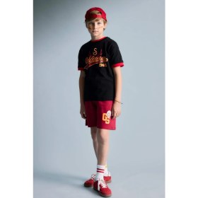 Resim DeFacto Galatasaray New Regular Fit Bisiklet Yaka Kısa Kollu Siyah Tişört Erkek Çocuk H7790A826HS 