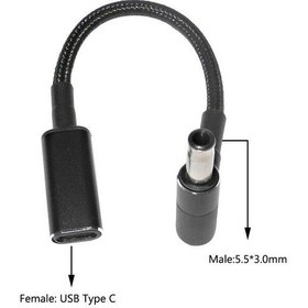 Resim Dişi Type C - Erkek 5.5X3MM Jack Dönüştürücü Kablo Tip-C To 5530 