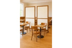 Resim 180CM x 100CM Masif Ahşap Çerçeveli Ayaklı Kumaş Paravan Seperatör Oda Ayırıcı Dekor 180CM x 100CM 