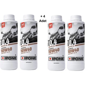 Resim Ipone 10.4 10W40 4T Sentetik Motosiklet Yağı 1 Litre (4 Adet) 