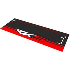 Resim Rks Uyumlu Siyah - Kırmızı Desenli 80 X 220 Cm Kaydırmaz Motosiklet Halısı 