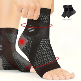 Resim Premium 2'li Paket/1 Çift Ayak Bileği Kompresyon Çorapları, Kemik ve Ayak Bileği Desteği ile - Parmaksız Tasarım, Esnek Ayak Desteği, Günlük Kullanım ve Dış Mekan Aktiviteleri için İdeal 