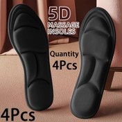 Resim 4 Adet Nötr Sünger Ayakkabı Tabanlıkları - Ergonomik 3D Kontur Tasarımı, Şok Emici ve Ter Çeken Yastıklı İçlikler Spor, Günlük, Yüksek Topuklu, Düz ve Suni Deri Ayakkabılar için, Çok Yönlü Ayak İçi Destek 