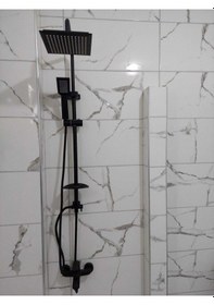 Resim İsaoğlu Yapı Piano Black Siyah Tepe Yağmurlama Duş Seti Ve Siyah Banyo Bataryası Siyah Robot Duş Seti Siyah Duş Siyah 