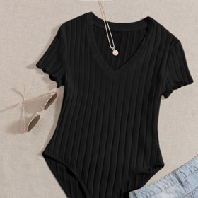Resim Marul Trim Kabarık Örgü Bodysuit 