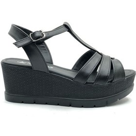 Resim Ayakdaş 1040 Kadın Dolgu Taban Sandalet Siyah 