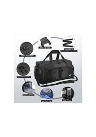 Resim Haegs Spor Çantası, 10 Cepli, Ayakkabı Bölmeli, Dayanıklı Unisex Bay Bayan Seyahat Çantası Siyah 