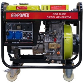 Resim Genpower GDG 7000 E 7 Kva Dizel Kabinsiz Monofaze Jeneratör 