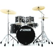 Resim Sonor AQX Studio 5-Parça Akustik Davul Seti (Black Midnight Sparkle) 