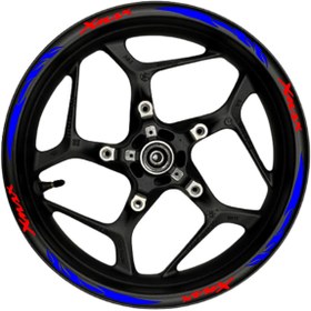 Resim Mizelo Xmax kırmızı yazılı mavi reflektif pençe şeritli 