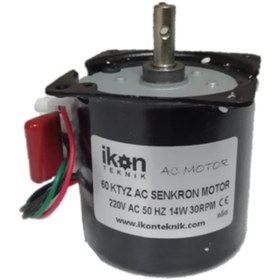 Resim İKON TEKNİK Ac Senkron Motor 60 Ktyz 30 Rpm 14w Viyol Motoru, Çevirme Motoru, 