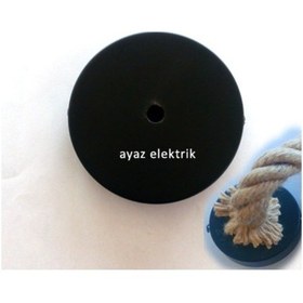 Resim Avize. Abajur İçin Yuvarlak Siyah Metal Rozans 8 Cm - Çok Satan 