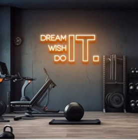 Resim Neon Led Tabela Dream It Wish It Do It Duvar Dekorasyon Renkli 